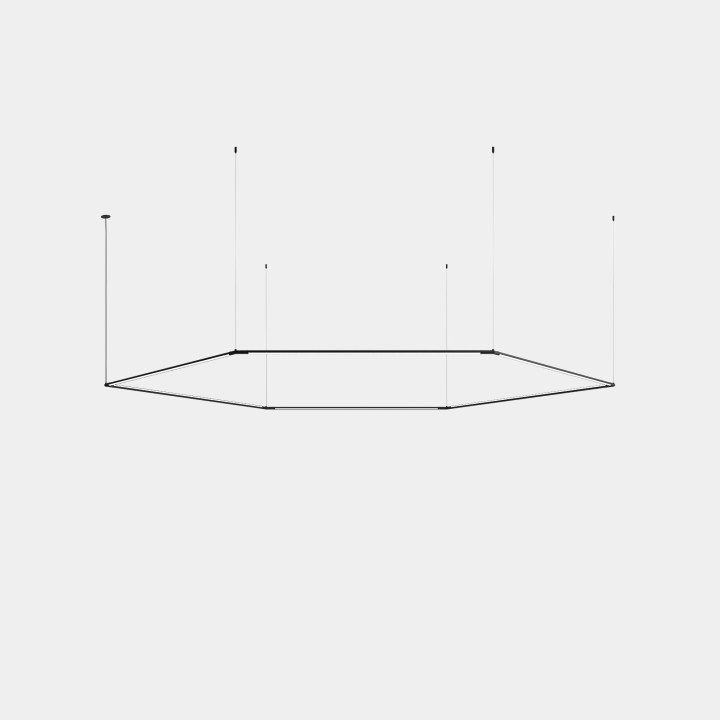 Lámpara Colgante Tubs Modular Pendant Hexagon LED 147 Blanco cálido - 3000K DALI Negro 5058lm Leds C4 New