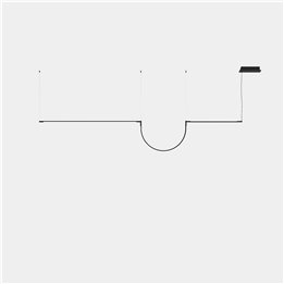 Lámpara Colgante Tubs Modular Pendant Lineal Double with Arch LED 46 Blanco cálido - 3000K ON-OFF Negro 3435lm Leds C4 New