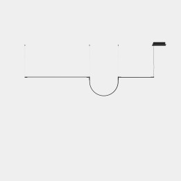 Lámpara Colgante Tubs Modular Pendant Lineal Double with Arch LED 46 Blanco cálido - 3000K DALI Negro 3435lm Leds C4 New
