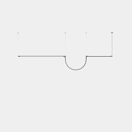 Lámpara Colgante Tubs Modular Pendant Lineal Double with Arch LED 46 Blanco cálido - 3000K ON-OFF Negro 3435lm Leds C4 New