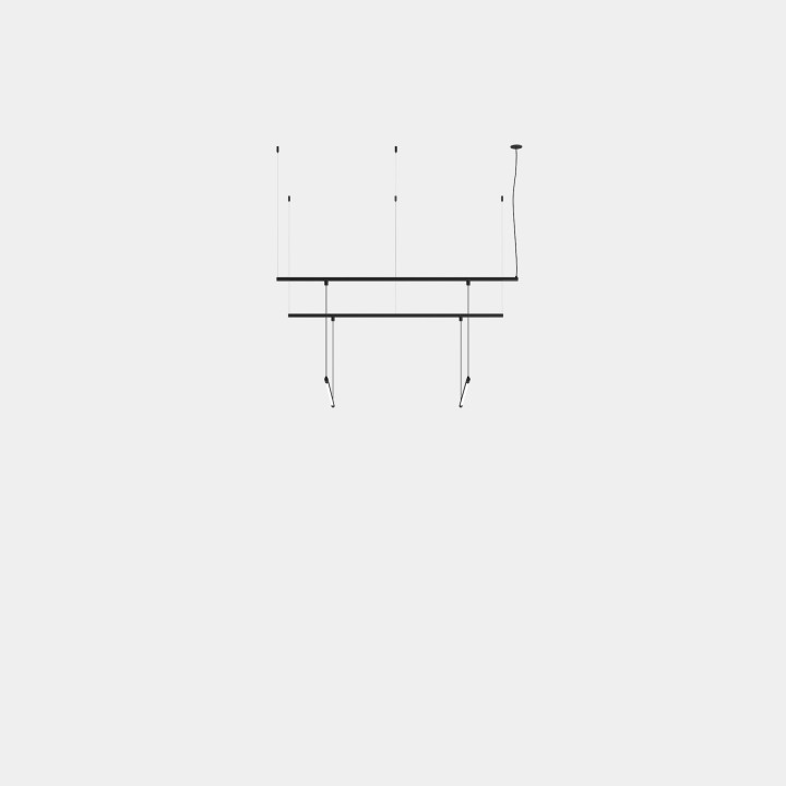 Lámpara Colgante Tubs Modular Pendant Track with 2 Lineal 600mm LED 20.5 Blanco cálido - 3000K ON-OFF Negro 1504lm Leds C4 New