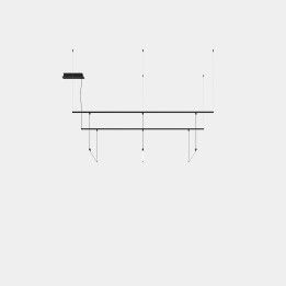 Lámpara Colgante Tubs Modular Pendant Track with 3 Lineal 900mm LED 46 Blanco cálido - 3000K ON-OFF Negro 3381lm Leds C4 New