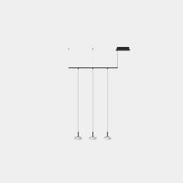 Lámpara Colgante Tubs Modular Pendant Track with 3 Ceilings LED 16 Blanco cálido - 3000K DALI Negro 192lm Leds C4 New