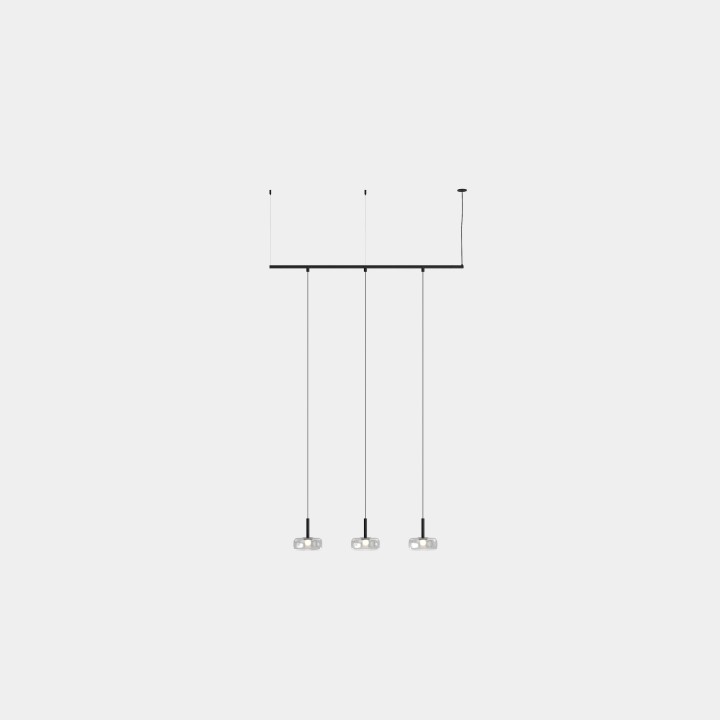 Lámpara Colgante Tubs Modular Pendant Track with 3 Ceilings LED 16 Blanco cálido - 3000K ON-OFF Negro 192lm Leds C4 New