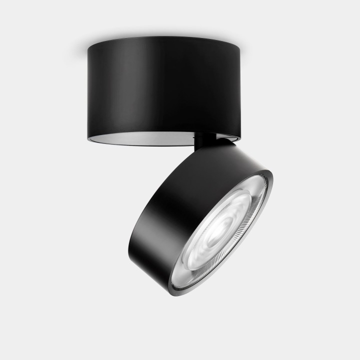 Proyector Kiva Surface Ø95mm 13.2 Blanco cálido - 2700K CRI 90 22.7º PHASE CUT Negro 1172lm Leds C4 New