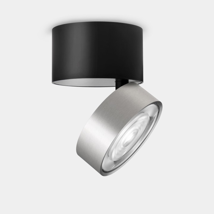 Proyector Kiva Surface Ø95mm 13.2 Blanco cálido - 3000K CRI 90 22.7º PHASE CUT Níquel satinado 1320lm Leds C4 New