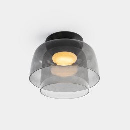 Plafon Levels Ceiling 2 Bodies Ø320mm + Ø220mm LED 28 SW 2700-3000-4000K PHASE CUT Negro 1850lm Leds C4 New