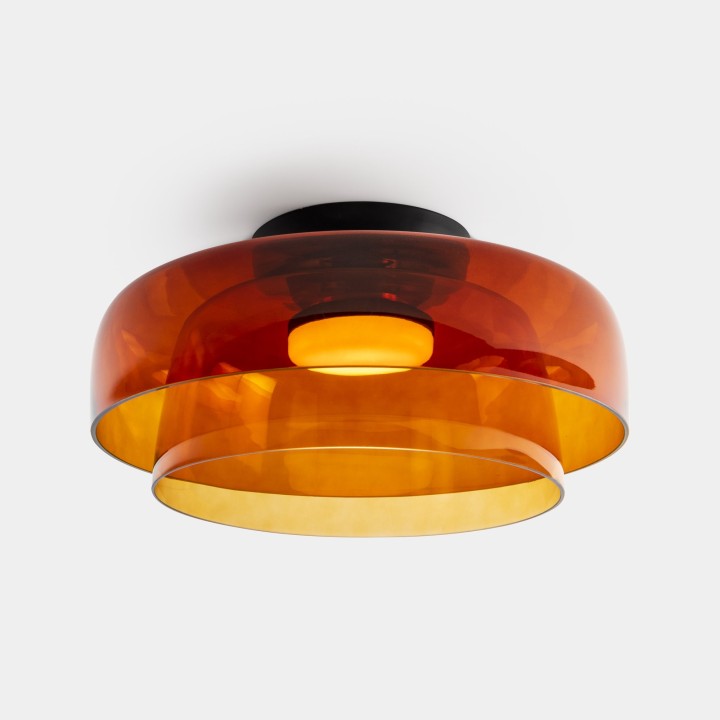 Plafon Levels Ceiling 2 Bodies Ø420mm + Ø320mm LED 28 SW 2700-3000-4000K CASAMBI Negro 1850lm Leds C4 New