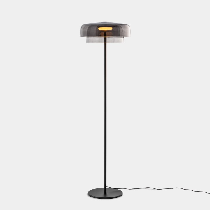 Pie de salon Levels 2 Bodies Ø420mm + Ø320mm LED 17 SW 2700-3000-4000K PUSH Negro 681lm Leds C4 New