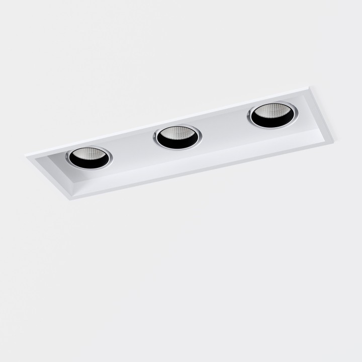 Downlight Totem Triplex ø55 75 Blanco neutro - 4000K CRI 90 ON-OFF Blanco texturizado IN IP20 / OUT IP23 7017lm Leds C4 New