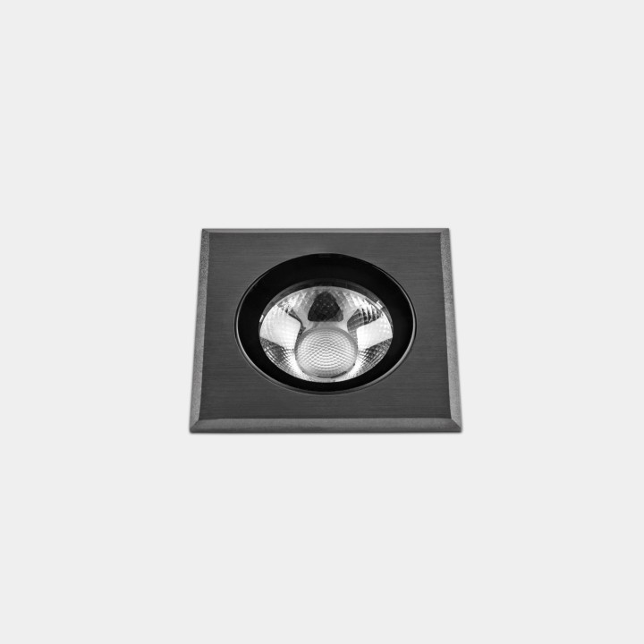 Lámpara Empotrable de suelo IP66-IP67 Max Medium Square LED 6.5 Blanco cálido - 3000K Gun Metal PVD 459lm Leds C4 New