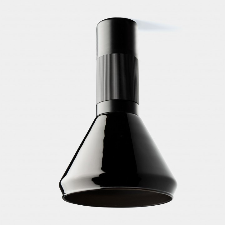 Plafon Iris Surface Cone 15º 6.3 Blanco cálido - 2700K CRI 90 ON-OFF Negro/Negro/Negro IP23 527lm Leds C4 New