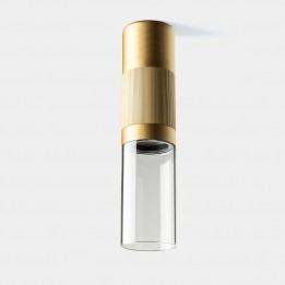 Plafon Iris Surface Pipe 50º 6.3 Blanco cálido - 2700K CRI 90 ON-OFF Oro/Oro/Transparente IP23 404lm Leds C4 New