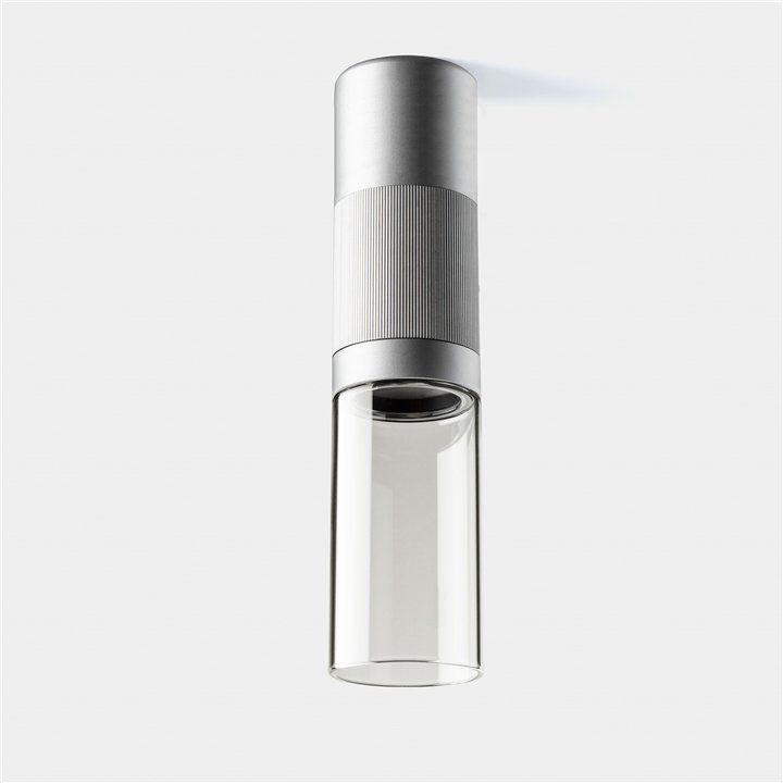 Plafon Iris Surface Pipe 50º 6.3 Blanco cálido - 3000K CRI 90 ON-OFF Gris/Gris/Transparente IP23 435lm Leds C4 New