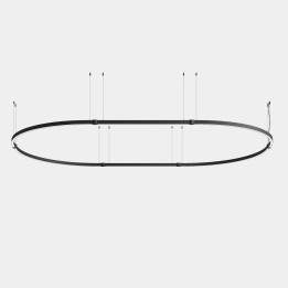iluminación Sistema Lineal Apex Oval Pendant Blanco cálido - 2700K CRI 90 ON-OFF Negro IP20 8629lm Leds C4 New