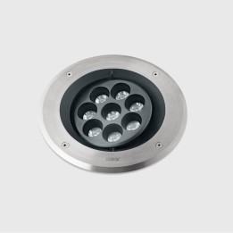 Lámpara Empotrable de suelo IP66-IP67 Gea Power LED Pro Ø220mm Efficiency LED 9.8 RGBW DMX RDM Acero inoxidable AISI 316 1958lm 