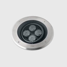 Lámpara Empotrable de suelo IP66-IP67 Gea Power LED Pro Ø220mm Comfort LED 5.2 RGBW DMX RDM Acero inoxidable AISI 316 512lm Leds