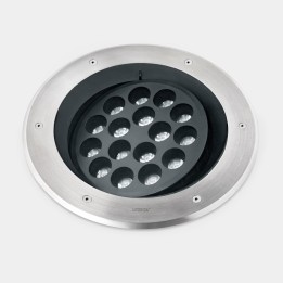 Lámpara Empotrable de suelo IP66-IP67 Gea Power LED Pro Ø300mm Efficiency LED 18.7 RGBW DMX RDM Acero inoxidable AISI 316 3916lm