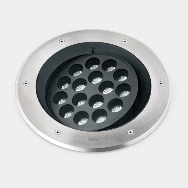 Lámpara Empotrable de suelo IP66-IP67 Gea Power LED Pro Ø300mm Efficiency LED 18.7 RGBW DMX RDM Acero inoxidable AISI 316 3405lm