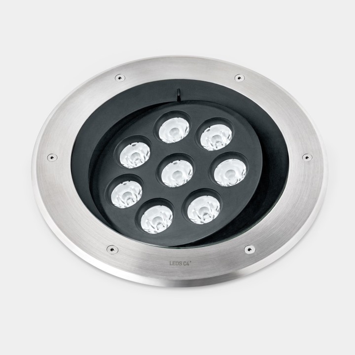 Lámpara Empotrable de suelo IP66-IP67 Gea Power LED Pro Ø300mm Efficiency LED 18 Blanco neutro - 4000K DALI-2/PUSH Acero inoxida