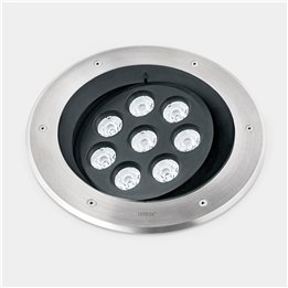 Lámpara Empotrable de suelo IP66-IP67 Gea Power LED Pro Ø300mm Efficiency LED 9.8 RGBW DMX RDM Acero inoxidable AISI 316 1792lm 