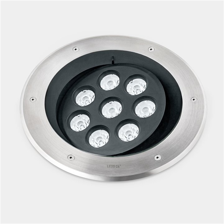 Lámpara Empotrable de suelo IP66-IP67 Gea Power LED Pro Ø300mm Efficiency LED 9.8 RGBW DMX RDM Acero inoxidable AISI 316 1792lm 