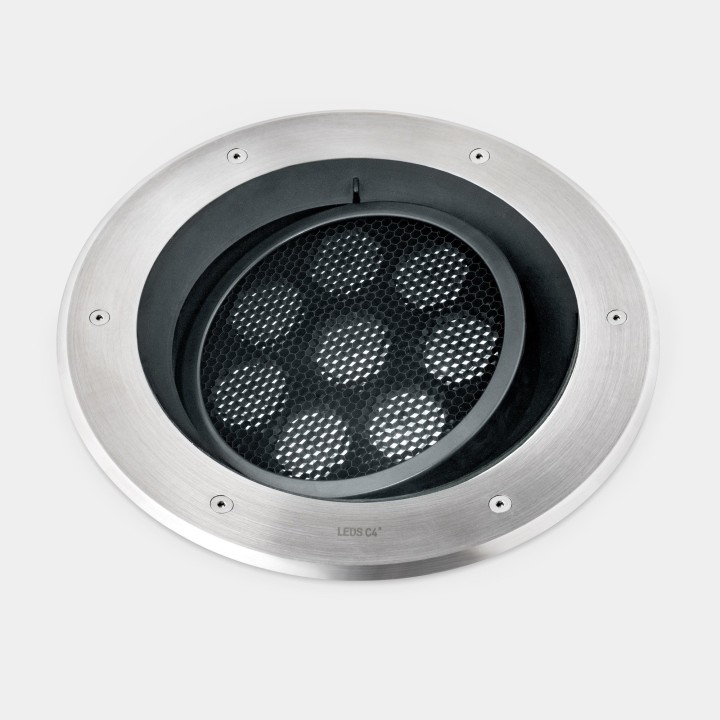 Lámpara Empotrable de suelo IP66-IP67 Gea Power LED Pro Ø300mm Comfort LED 9.8 RGBW DMX RDM Acero inoxidable AISI 316 1023lm Led
