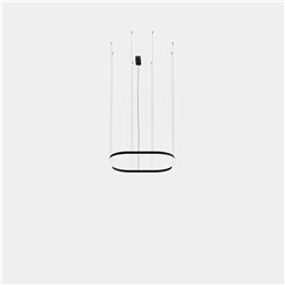 Lámpara Colgante Geometric Square Surface 1000x1000mm LED 72 Blanco cálido - 3000K ON-OFF Negro 4609lm Leds C4 New
