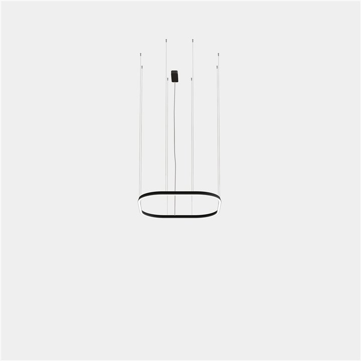 Lámpara Colgante Geometric Square Surface 1000x1000mm LED 72 Blanco cálido - 3000K ON-OFF Negro 4609lm Leds C4 New