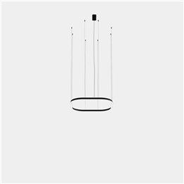 Lámpara Colgante Geometric Square Recessed 1000x1000mm LED 72 Blanco cálido - 3000K ON-OFF Negro 4609lm Leds C4 New