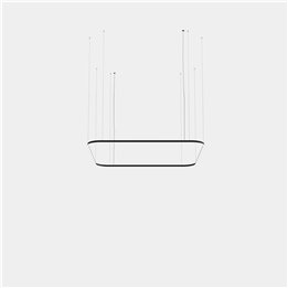 Lámpara Colgante Geometric Square Mini 2500x2500mm LED 195 Blanco cálido - 2400K 0-10V Oro 10399lm Leds C4 New
