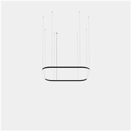 Lámpara Colgante Geometric Square Mini 1600x1600mm LED 121 Blanco cálido - 2700K 0-10V Oro 7155lm Leds C4 New