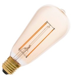 Bombilla LED Regulable E27 Edison ST64 5W 400Lm Ambar Filamento