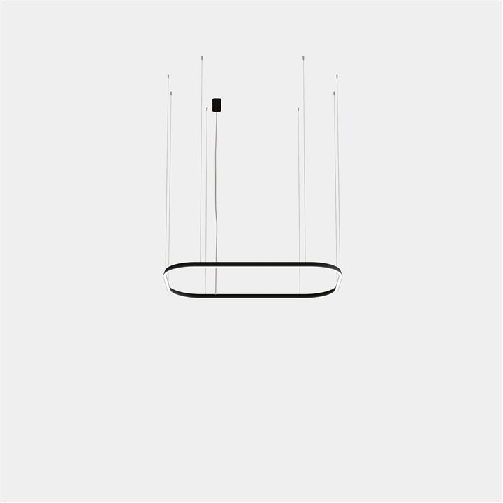 Lámpara Colgante Geometric Rectangle Recessed 1600x1000mm LED 255 Blanco cálido - 2400K DALI-2 Negro 13686lm Leds C4 New