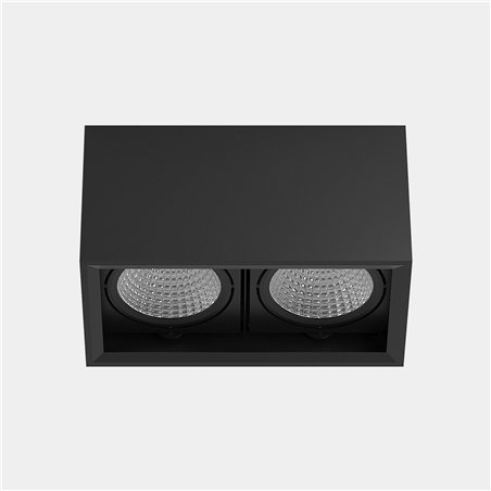 Lámpara Colgante Geometric Rectangle Recessed 2500x1600mm LED 157 Blanco cálido - 3000K DALI-2 Negro 10153lm Leds C4 New