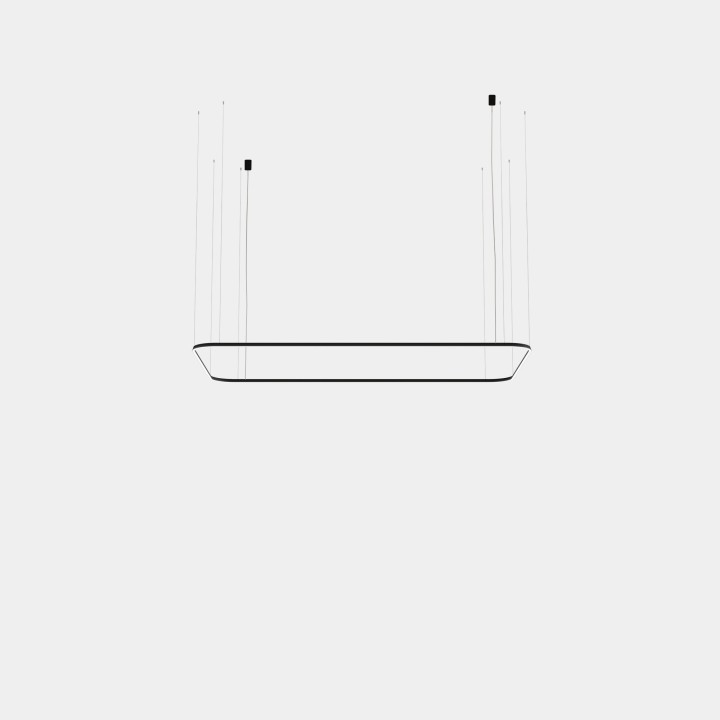 Lámpara Colgante Geometric Rectangle Recessed 4000x2500mm LED 96 Blanco cálido - 2700K ON-OFF Negro 5698lm Leds C4 New