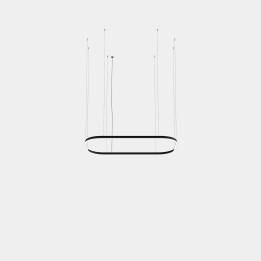 Lámpara Colgante Geometric Rectangle Mini 1600x1000mm LED 255 Blanco neutro - 4000K 0-10V Negro 17808lm Leds C4 New