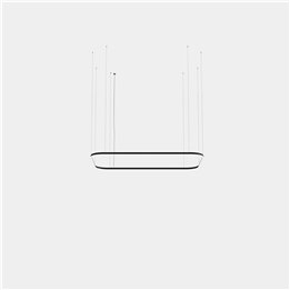Lámpara Colgante Geometric Rectangle Mini 2500x1600mm LED 157 Blanco cálido - 3000K DALI-2 Negro 10153lm Leds C4 New