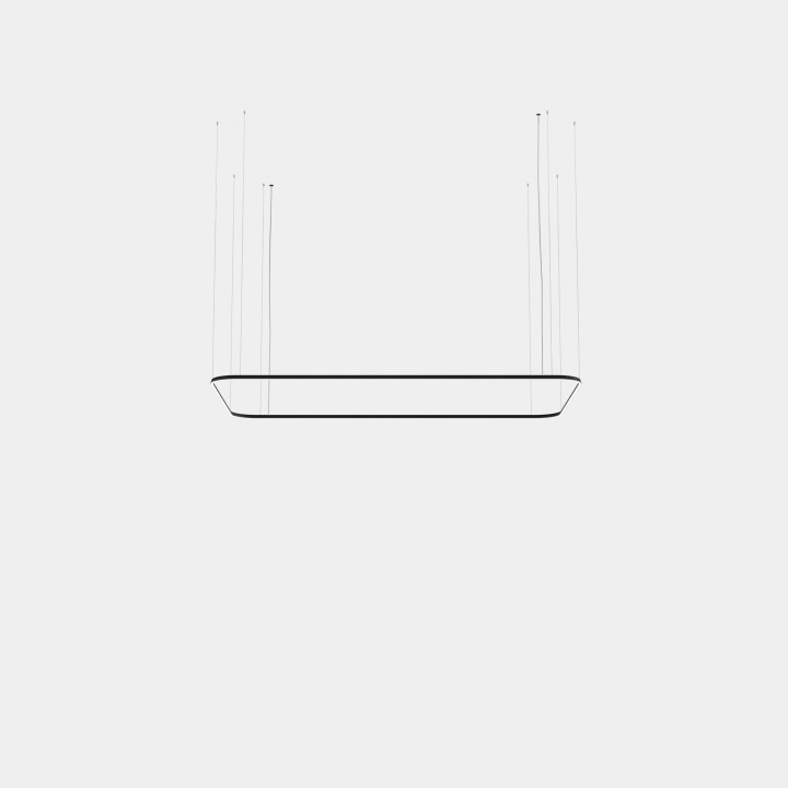 Lámpara Colgante Geometric Rectangle Mini 4000x2500mm LED 96 Blanco cálido - 2700K ON-OFF Negro 5698lm Leds C4 New