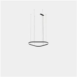 Lámpara Colgante Geometric Triangular Recessed 1000mm LED 64 Blanco cálido - 2700K ON-OFF Negro 3762lm Leds C4 New