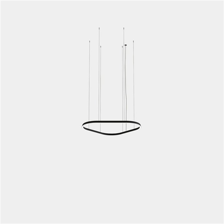 Lámpara Colgante Geometric Triangular Mini 1000mm LED 64 Blanco cálido - 2700K ON-OFF Negro 3762lm Leds C4 New