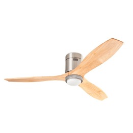 Ventilador de Techo IP20 STEM ON-OFF Níquel satinado Madera clara Forlight 30-8645-81-93