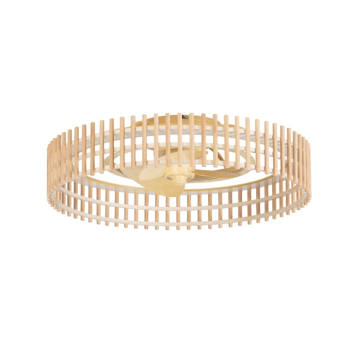 Ventilador de Techo IP44 BAMBU LED 30.2 TW 2700-6000K imitación madera Negro Forlight VE-0035-MAD