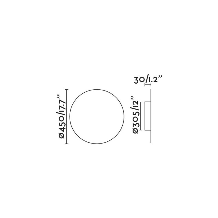 Faro TOU 450 Lámpara aplique gris