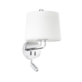 Faro MONTREAL Lámpara aplique con lector cromo/blanca