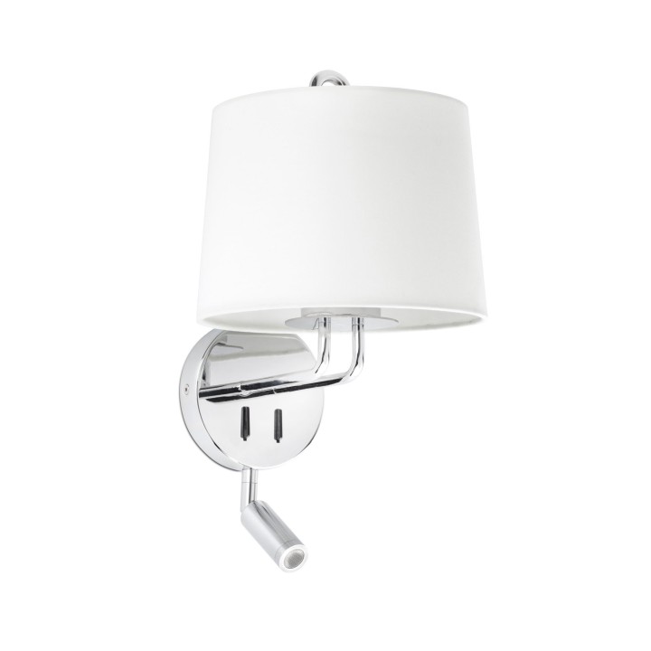 Faro MONTREAL Lámpara aplique con lector cromo/blanca