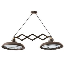 Lámpara Colgante Extensible doble LED Faro PLEC Marrón envejecido