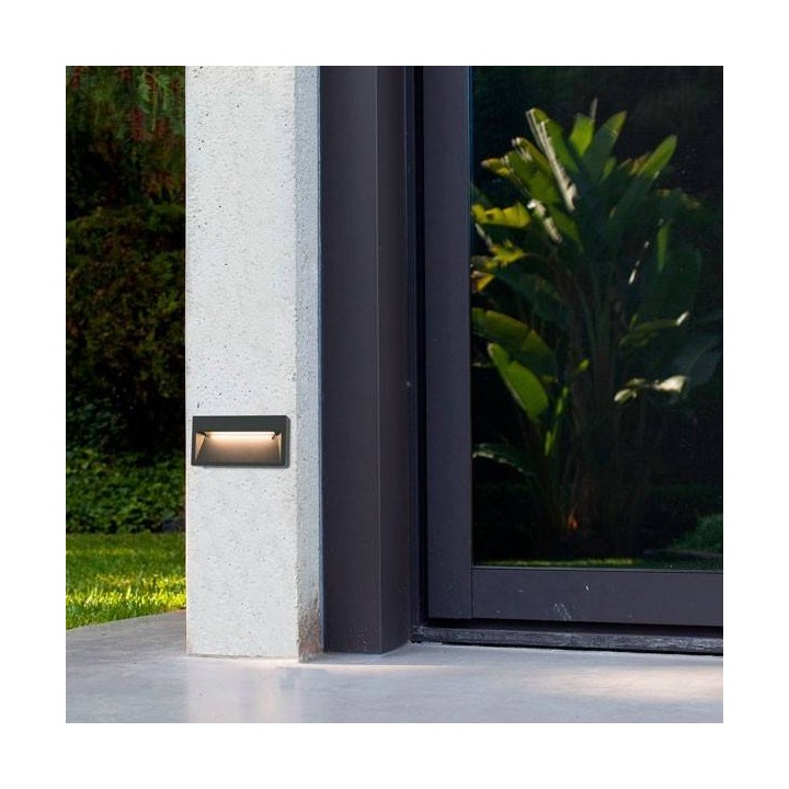 Aplique de Exterior LED Faro PATH gris oscuro