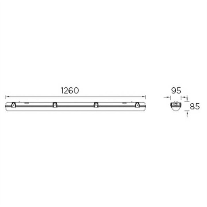 Pantalla Estanca LED 17W Leds C4 SOLID 4000K 2268 lumens 1,26 mts
