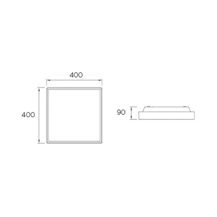 Plafón de Exterior LED19W Leds C4 KÖSSEL 3000K Gris